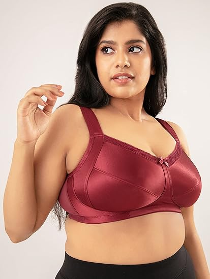 NYKD Everyday Cotton Minimiser Bra for Women Full Coverage, Seamless, Non-Padded, Wireless, Heavy Bust Support – NYB042